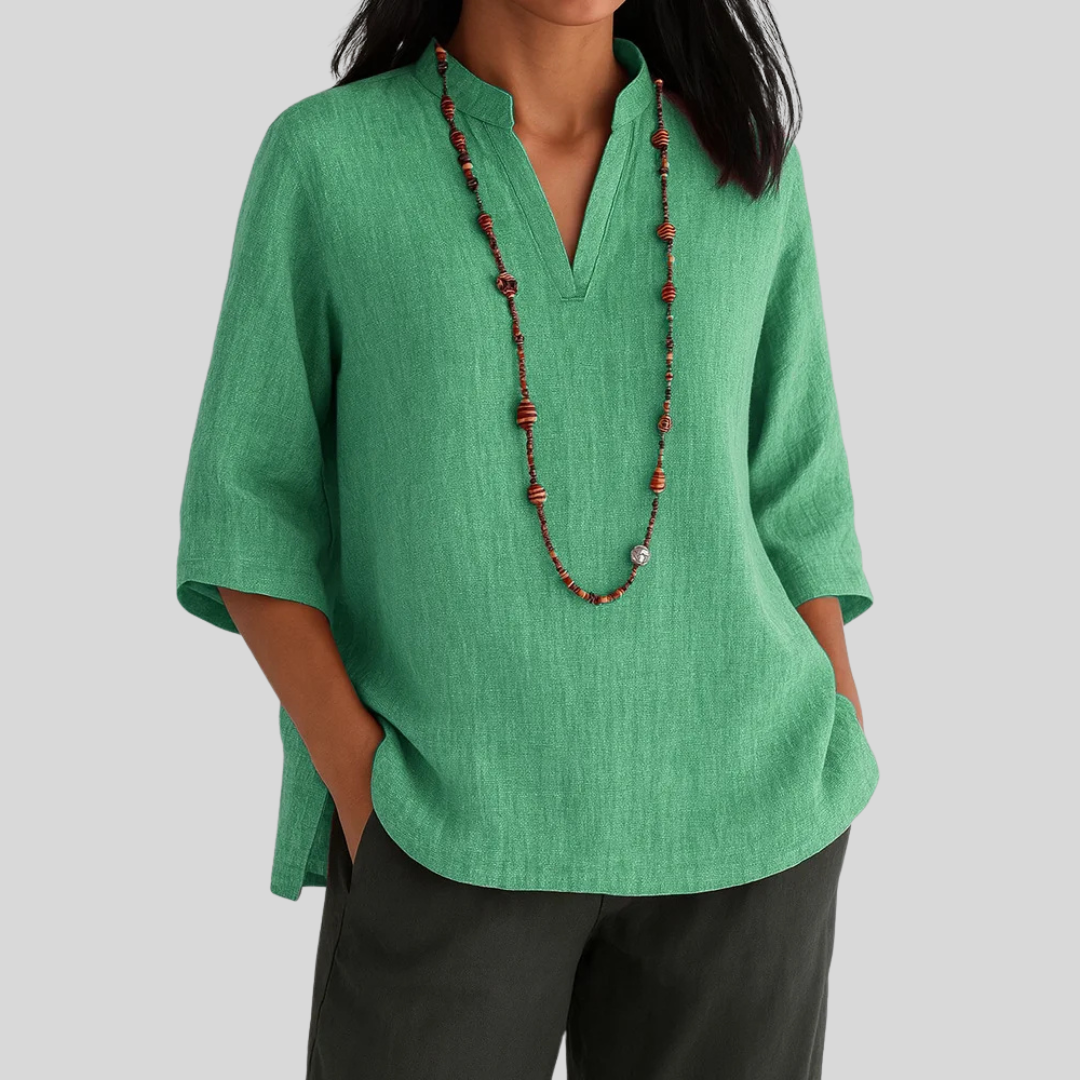 Elin – Tunic Top in Soft Linen Blend
