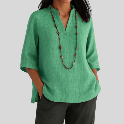 Elin – Tunic Top in Soft Linen Blend
