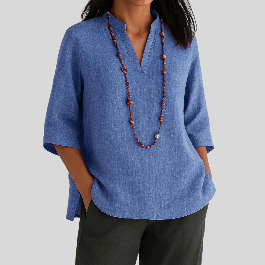 Elin – Tunic Top in Soft Linen Blend
