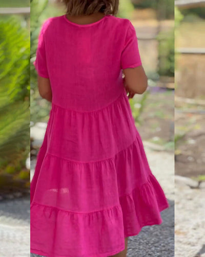 Nathalie™ | Solid V-neck Dress