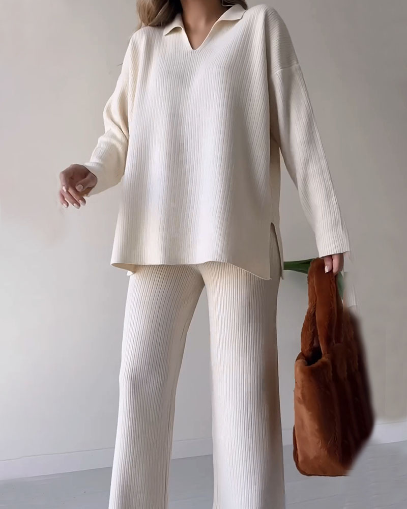 Coria - Casual Knitted Two-Piece Set