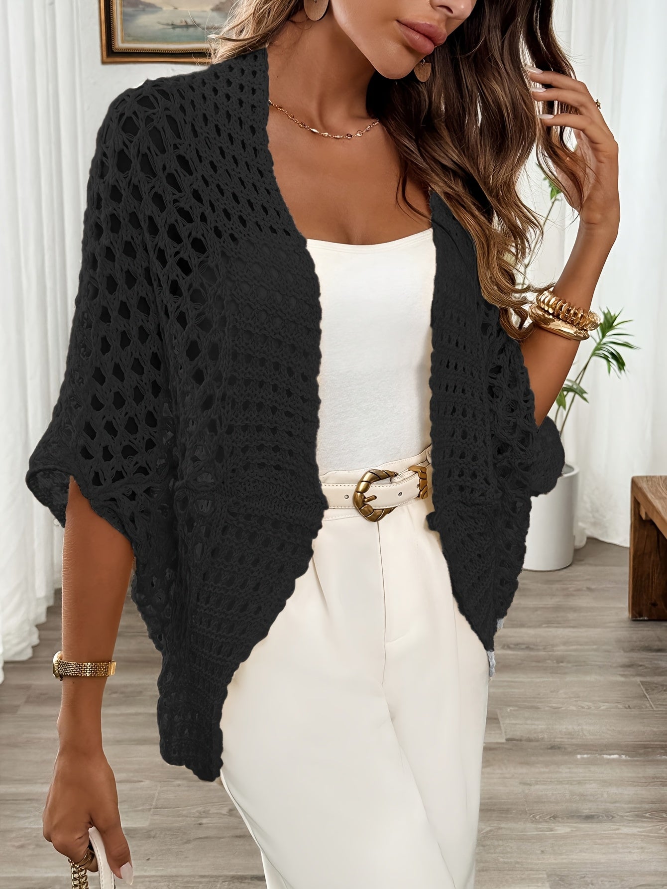 FLORIANA – OPEN KNIT BLOUSE