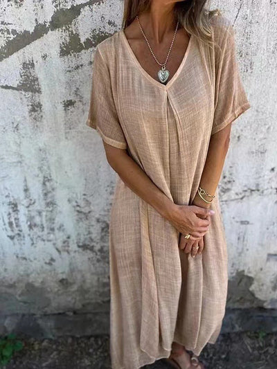 Ria™ | Comfortable V-Neck Dress