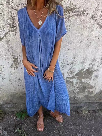 Ria™ | Comfortable V-Neck Dress