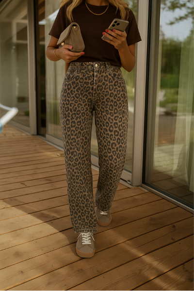 Simone - THE LEOPARD FLARED PANTS