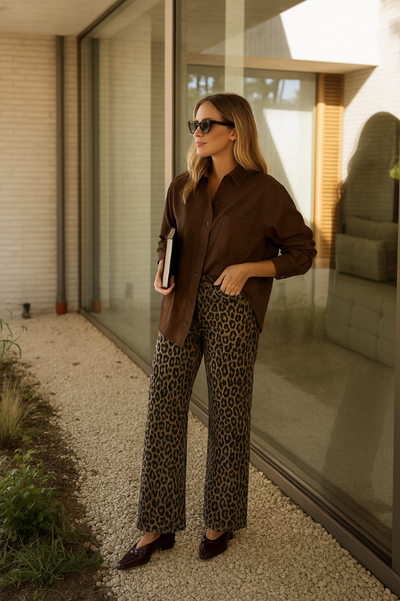 Simone - THE LEOPARD FLARED PANTS