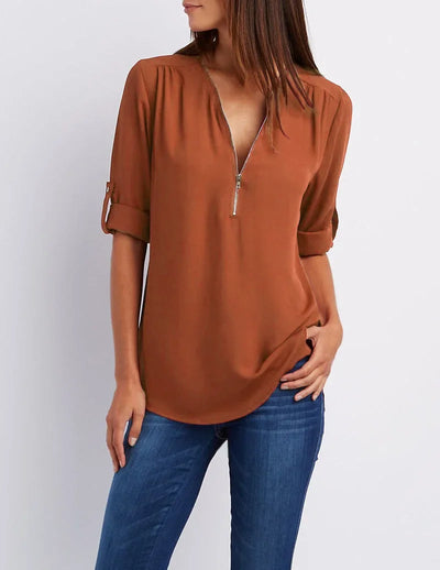 Ronja – Elegant top with zipper