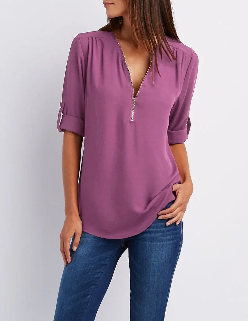 Ronja – Elegant top with zipper