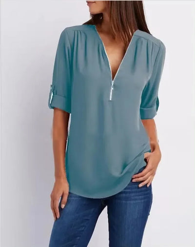 Ronja – Elegant top with zipper