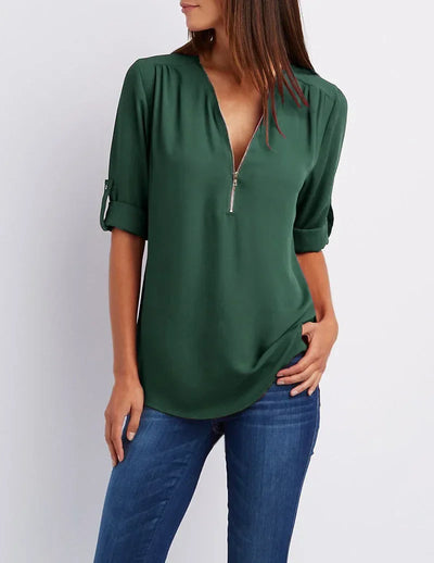 Ronja – Elegant top with zipper