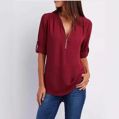 Ronja – Elegant top with zipper