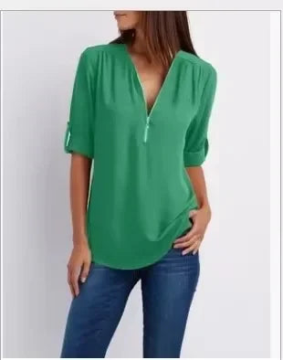 Ronja – Elegant top with zipper