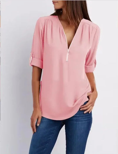 Ronja – Elegant top with zipper
