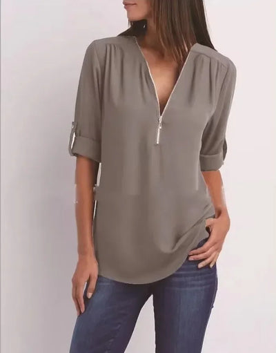 Ronja – Elegant top with zipper