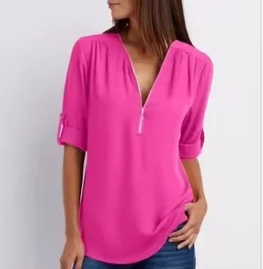 Ronja – Elegant top with zipper