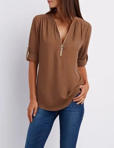 Ronja – Elegant top with zipper