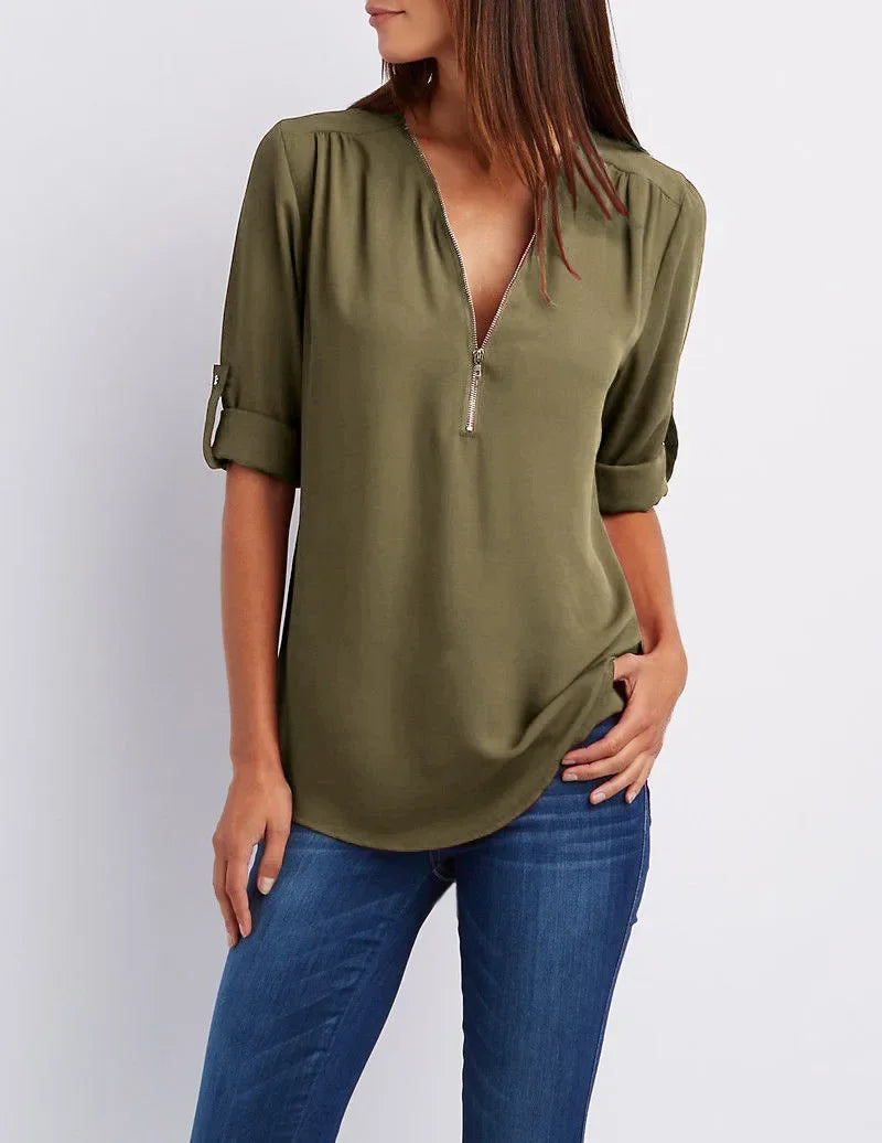 Ronja – Elegant top with zipper