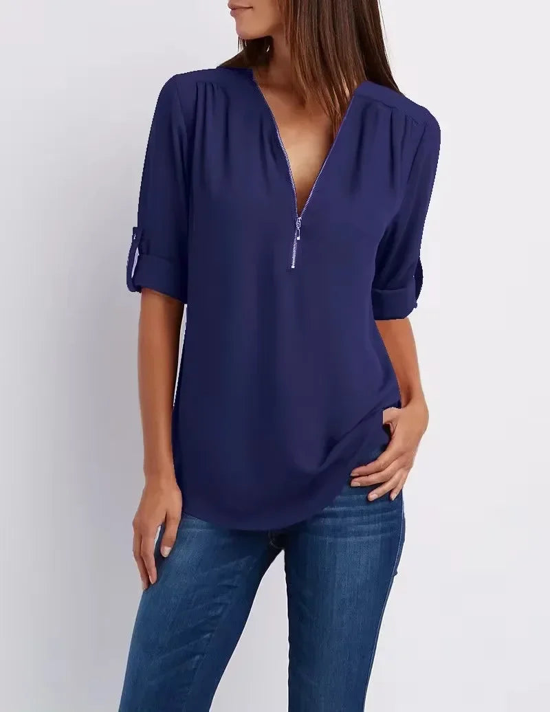 Ronja – Elegant top with zipper