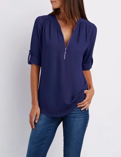 Ronja – Elegant top with zipper