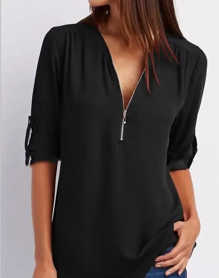 Ronja – Elegant top with zipper