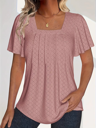 Mirelle – Blouse with Square Neckline and Texture