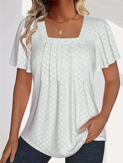 Mirelle – Blouse with Square Neckline and Texture