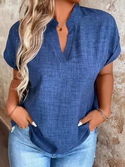 Elinor – Top with Soft Draping and Relaxed V-Neck