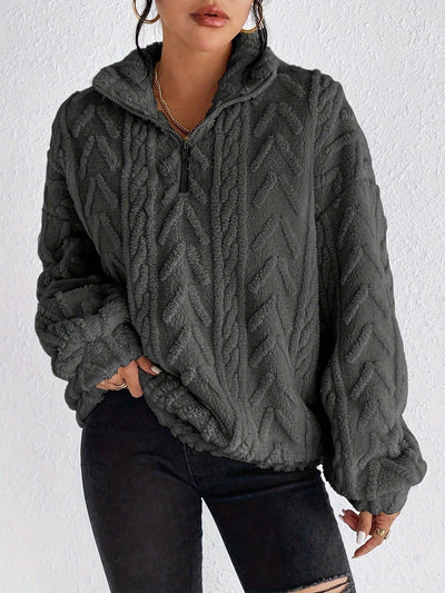 Aila - Fluffy Zip Sweater