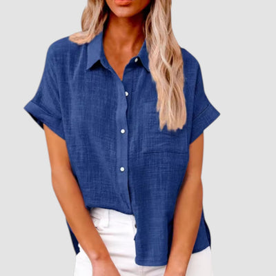 Lova – Short-Sleeved Shirt in Soft Viscose Blend