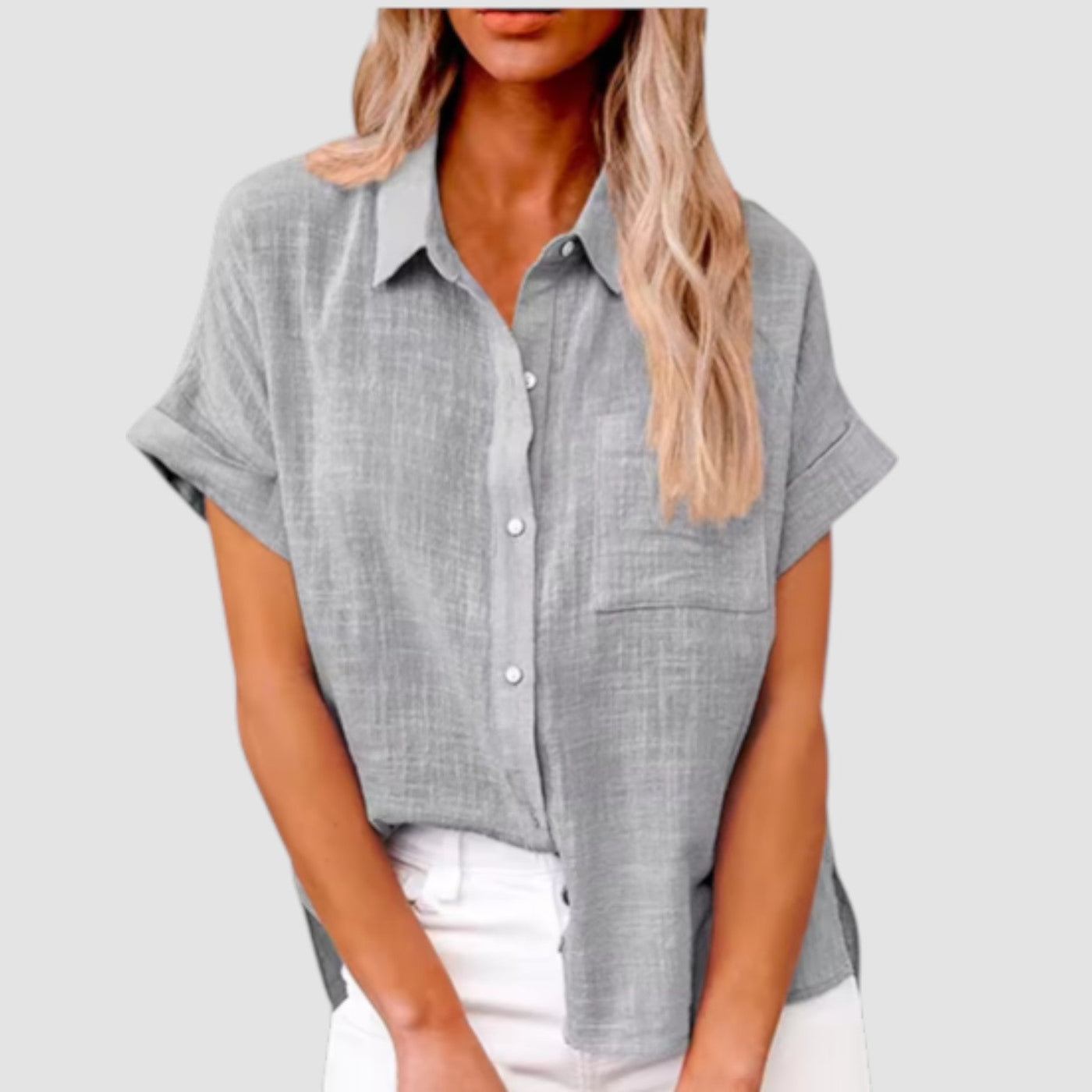 Lova – Short-Sleeved Shirt in Soft Viscose Blend