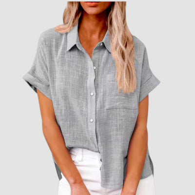Lova – Short-Sleeved Shirt in Soft Viscose Blend