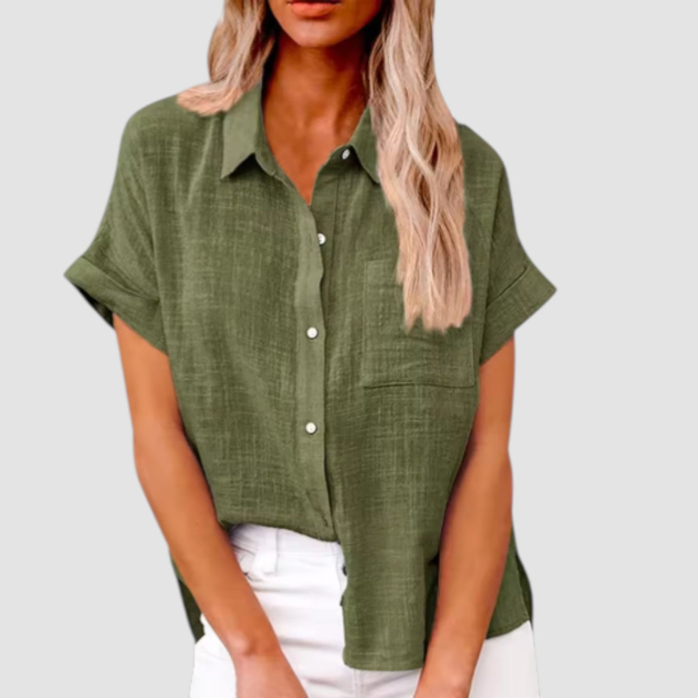 Lova – Short-Sleeved Shirt in Soft Viscose Blend