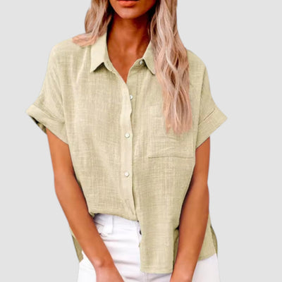 Lova – Short-Sleeved Shirt in Soft Viscose Blend