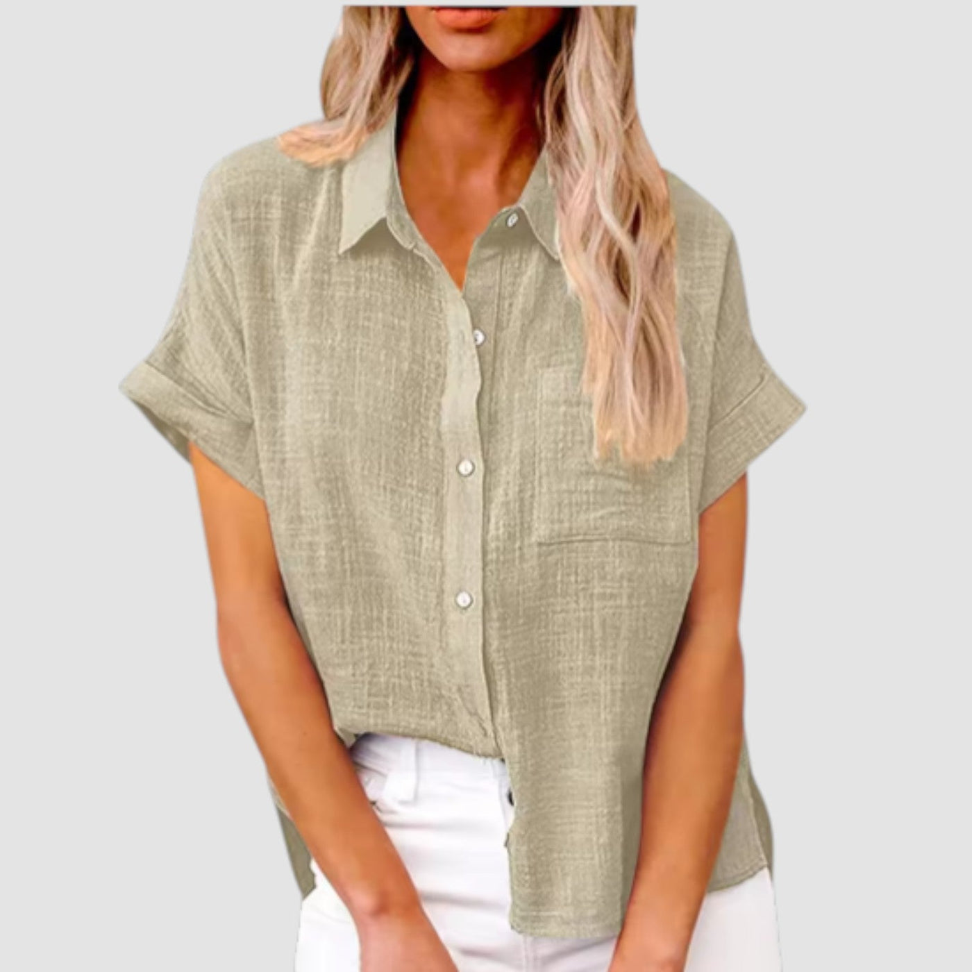 Lova – Short-Sleeved Shirt in Soft Viscose Blend