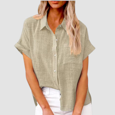 Lova – Short-Sleeved Shirt in Soft Viscose Blend