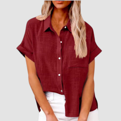Lova – Short-Sleeved Shirt in Soft Viscose Blend