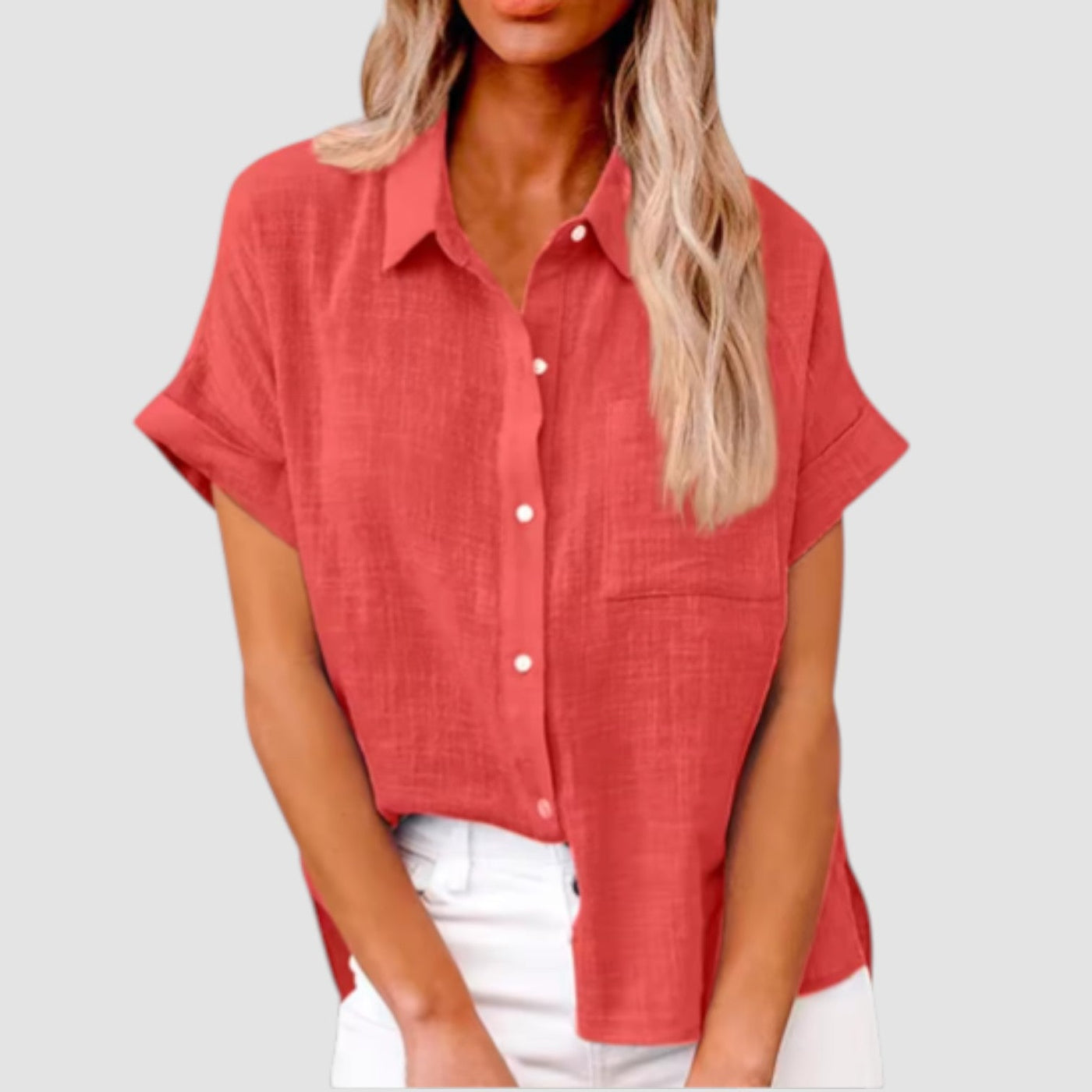 Lova – Short-Sleeved Shirt in Soft Viscose Blend