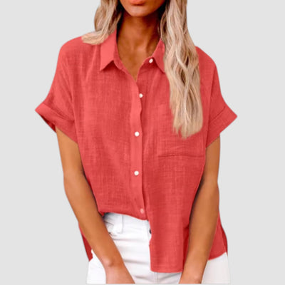 Lova – Short-Sleeved Shirt in Soft Viscose Blend