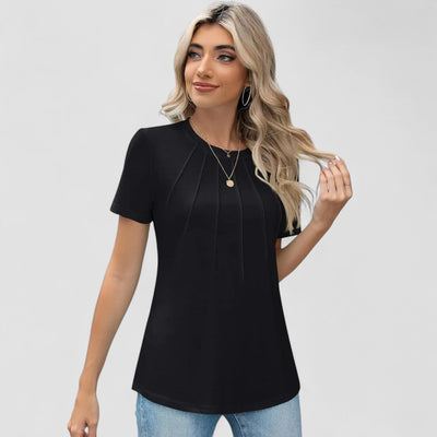 Noelie – Short-Sleeved Top with Seam Details