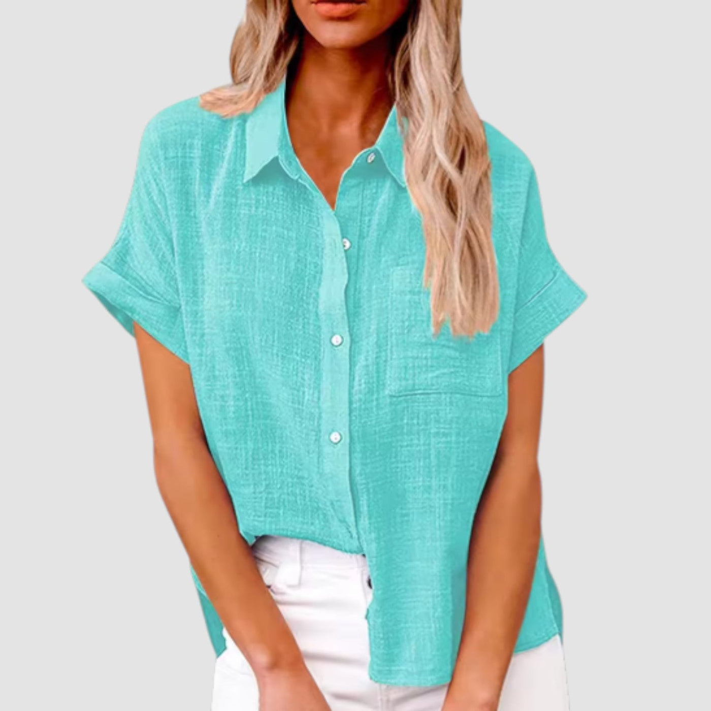 Lova – Short-Sleeved Shirt in Soft Viscose Blend
