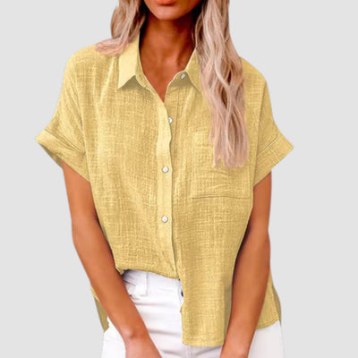 Lova – Short-Sleeved Shirt in Soft Viscose Blend
