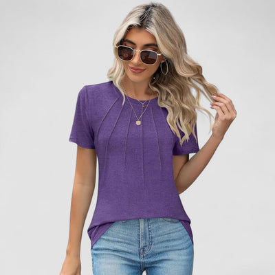 Noelie – Short-Sleeved Top with Seam Details