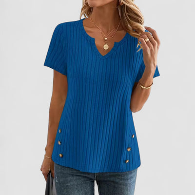 Elsa – V-Neck Top with Subtle Details
