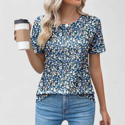 Noelie – Short-Sleeved Top with Seam Details