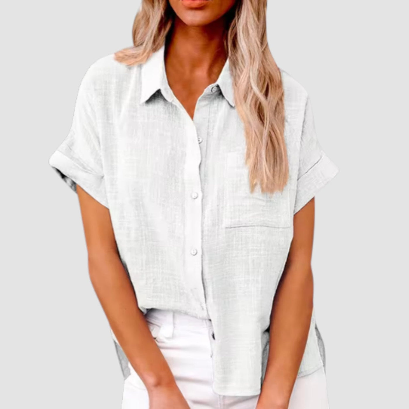 Lova – Short-Sleeved Shirt in Soft Viscose Blend