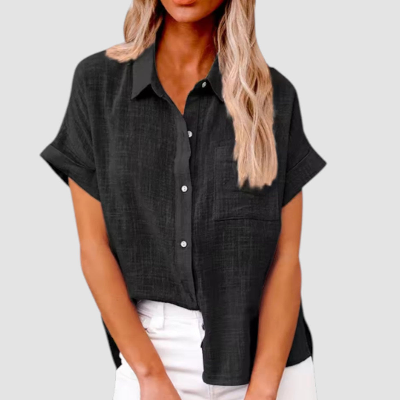 Lova – Short-Sleeved Shirt in Soft Viscose Blend