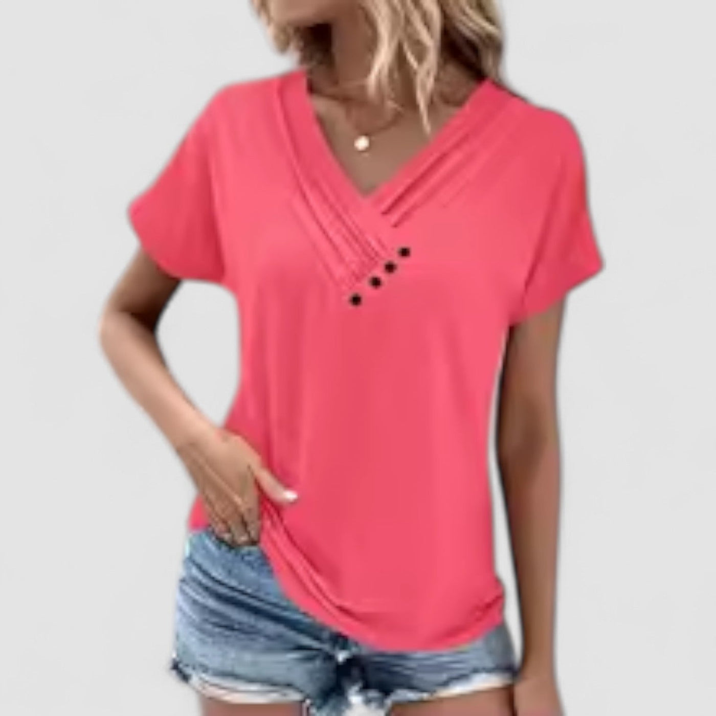 Linnéa – Pleated Top with Buttons