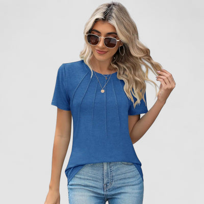 Noelie – Short-Sleeved Top with Seam Details