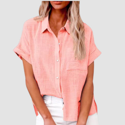 Lova – Short-Sleeved Shirt in Soft Viscose Blend