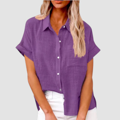 Lova – Short-Sleeved Shirt in Soft Viscose Blend